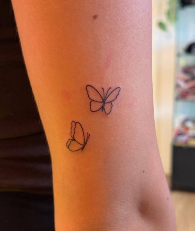 two butterflyes-fine line